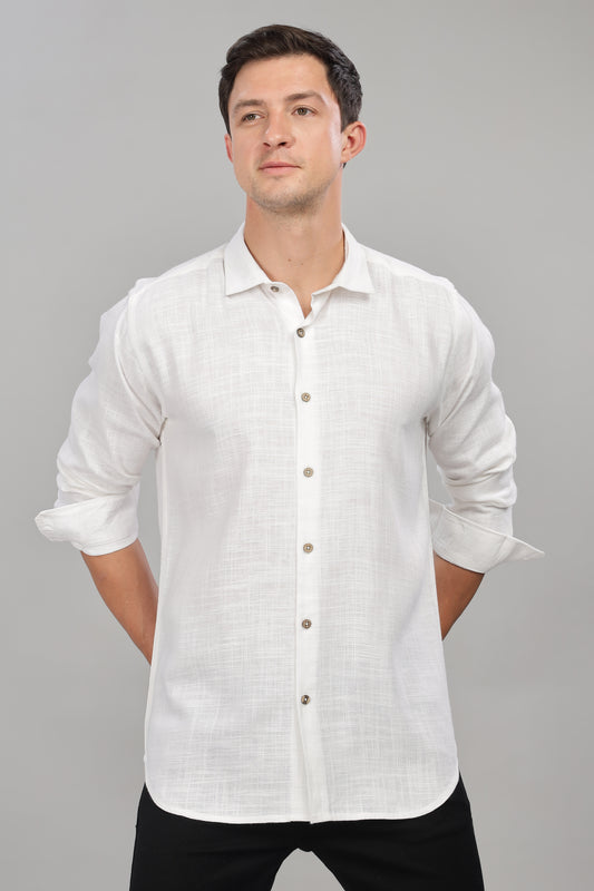 White Milaan Linen Shirt