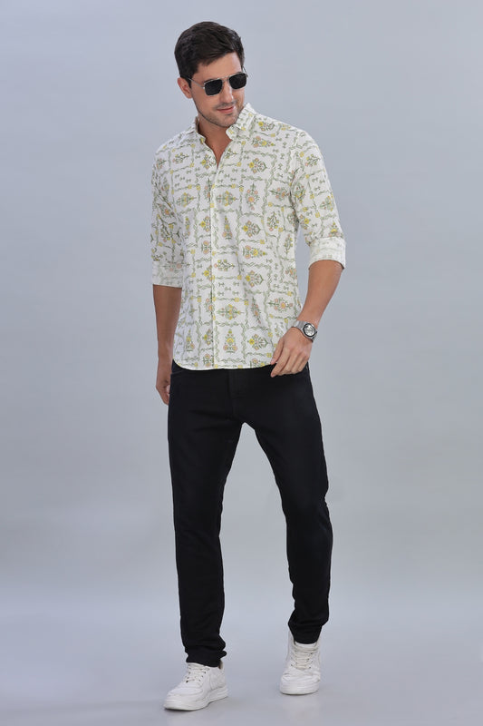 Block Floral Printed Shirt