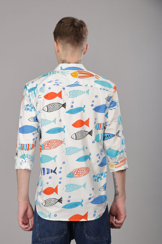 Aqua Printed Shirt