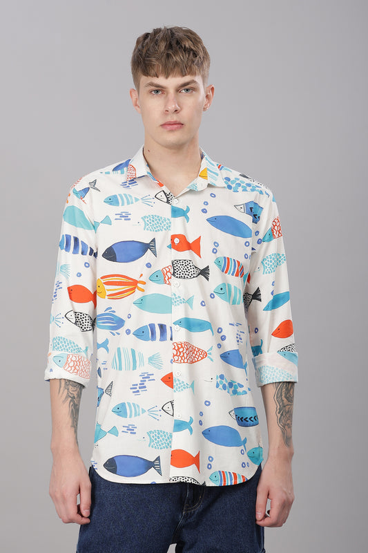 Aqua Printed Shirt