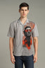 The Crimson Muse Split Striped Graphic Shirt