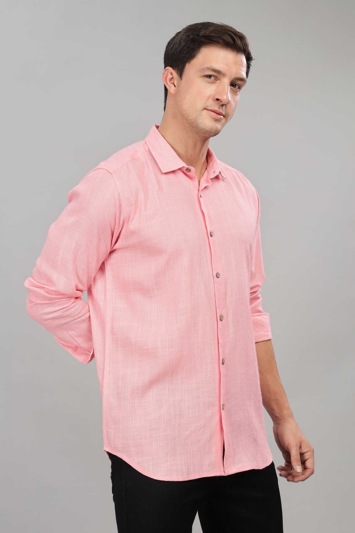 Pink Milaan Linen Shirt