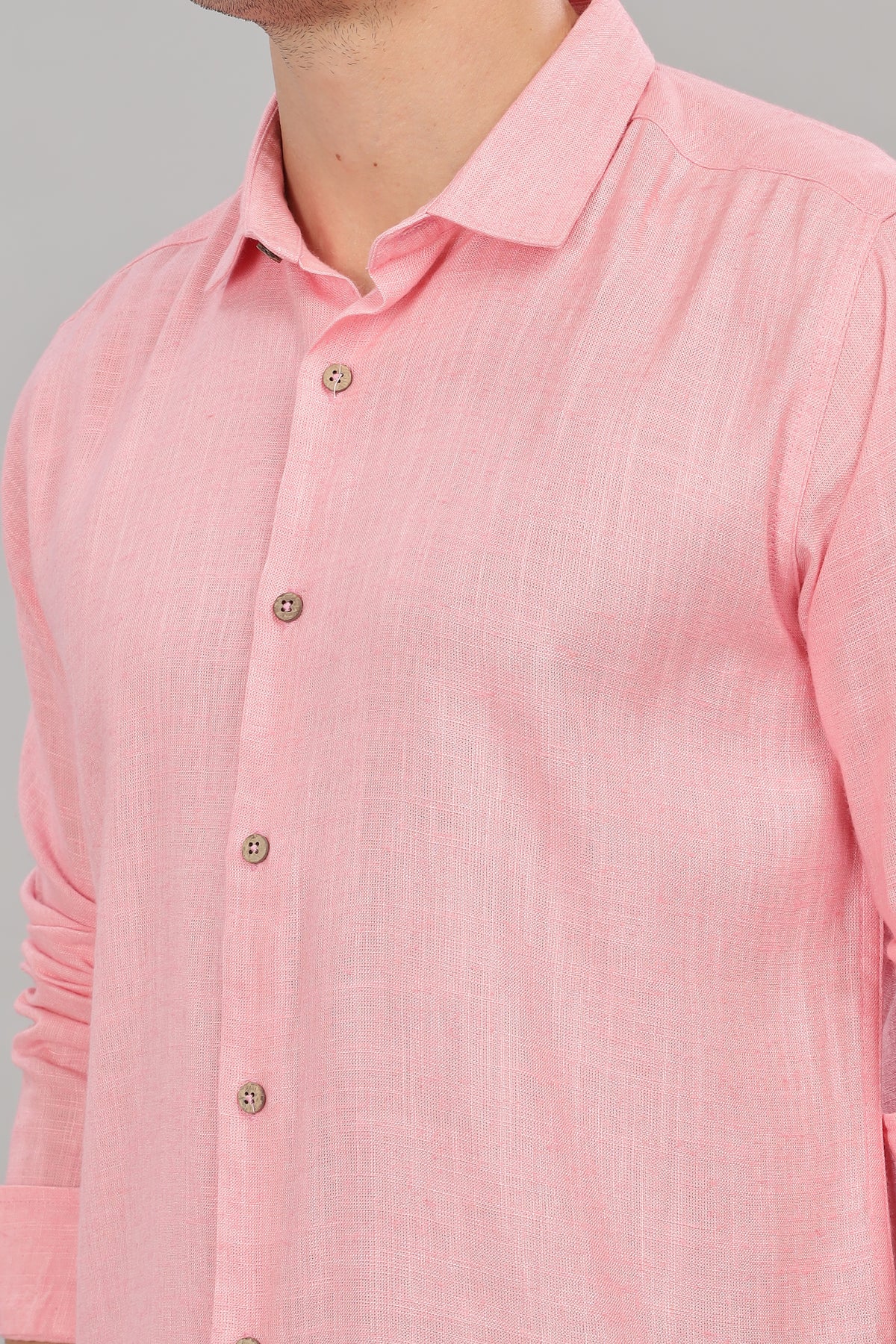Pink Milaan Linen Shirt