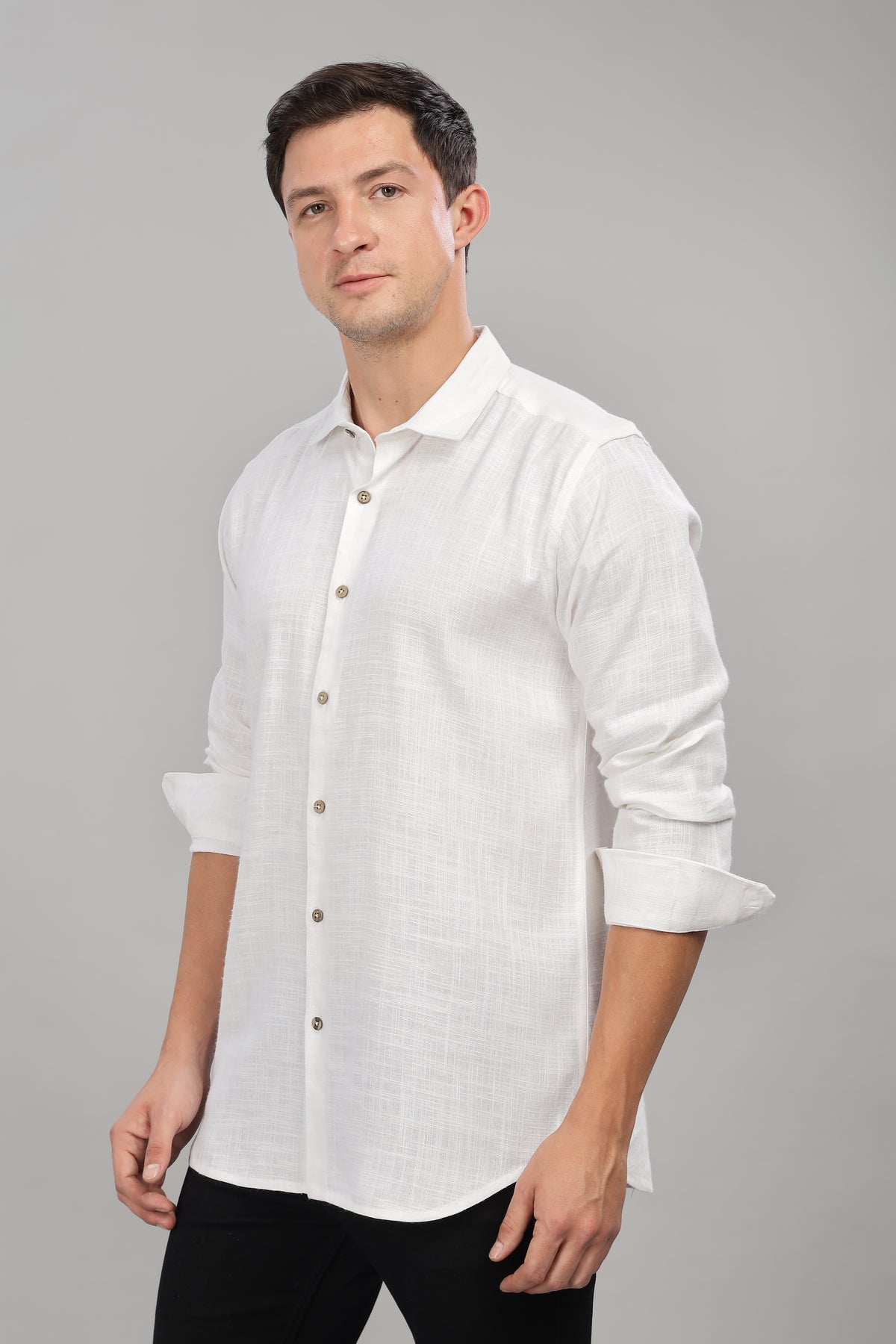 White Milaan Linen Shirt