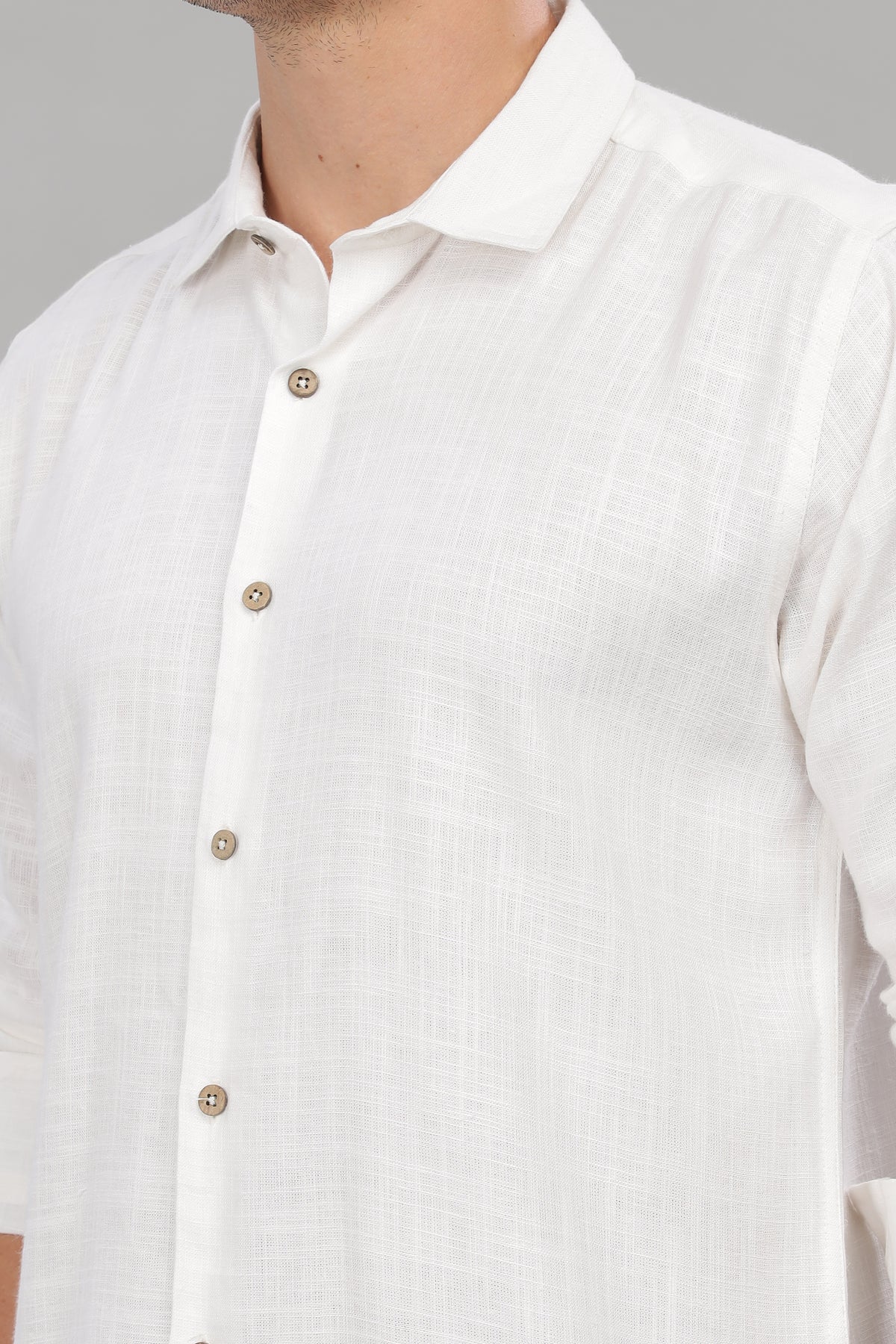 White Milaan Linen Shirt