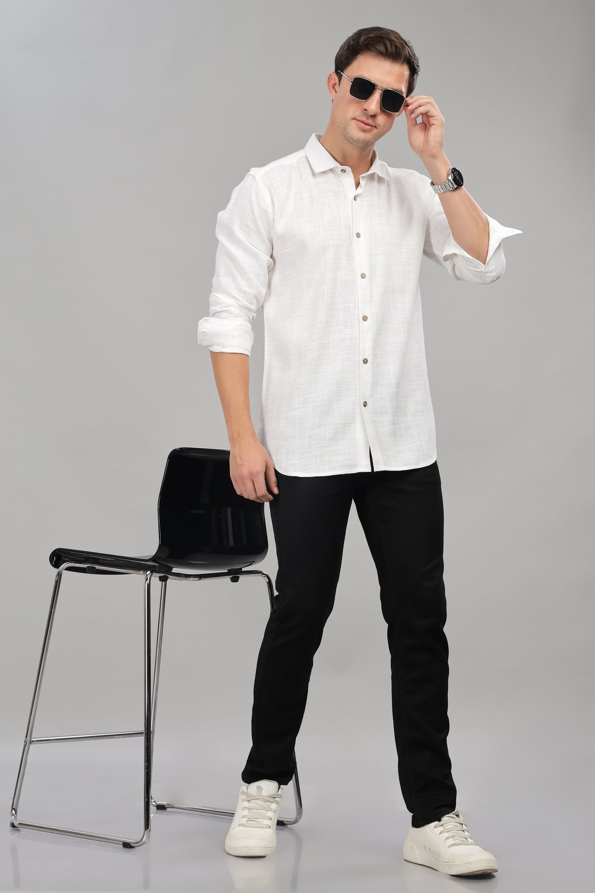 White Milaan Linen Shirt