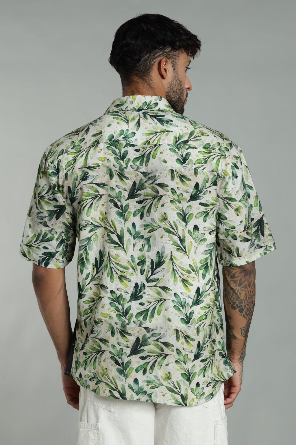 The Verdant Kingfisher Split Graphic Camp Shirt