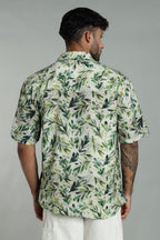 The Verdant Kingfisher Split Graphic Camp Shirt