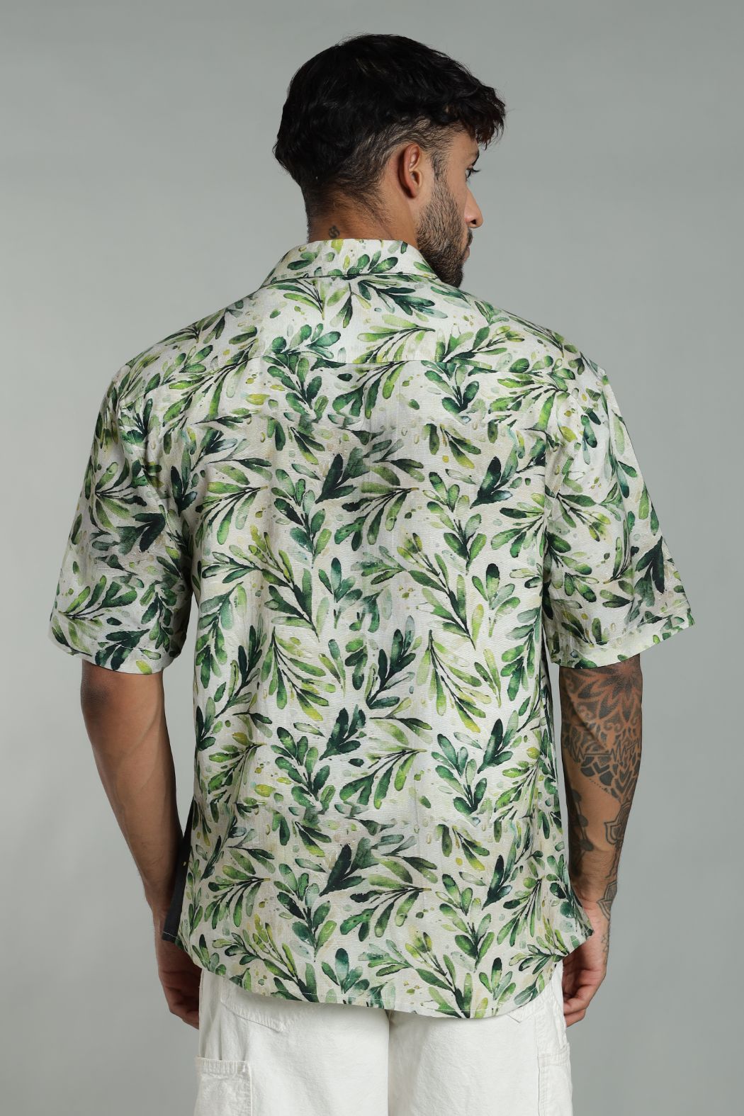 The Verdant Kingfisher Split Graphic Camp Shirt