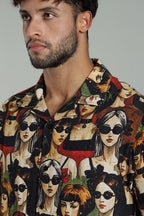 The Pop Art Muse Printed Camp Shirt