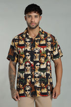 The Pop Art Muse Printed Camp Shirt