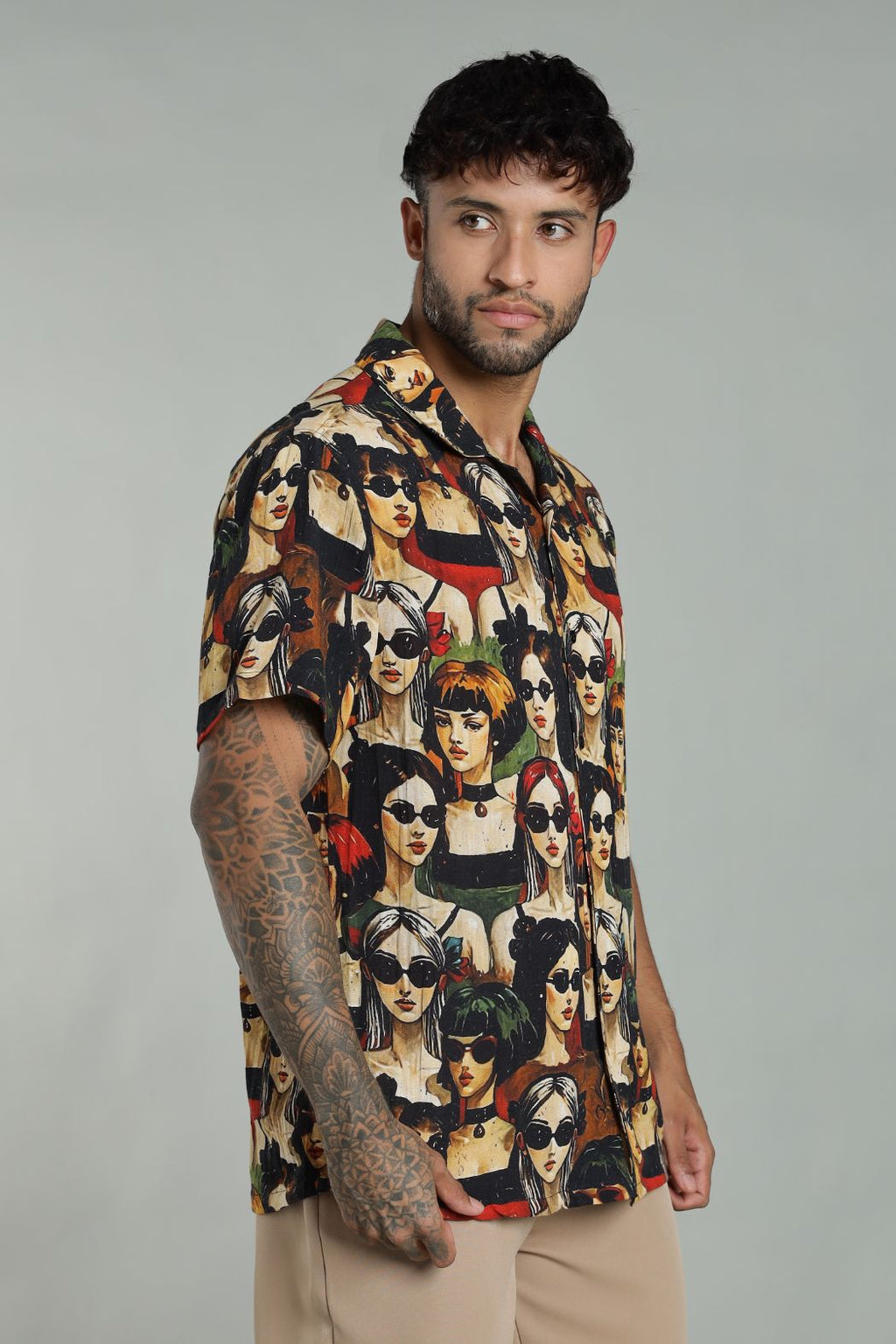 The Pop Art Muse Printed Camp Shirt