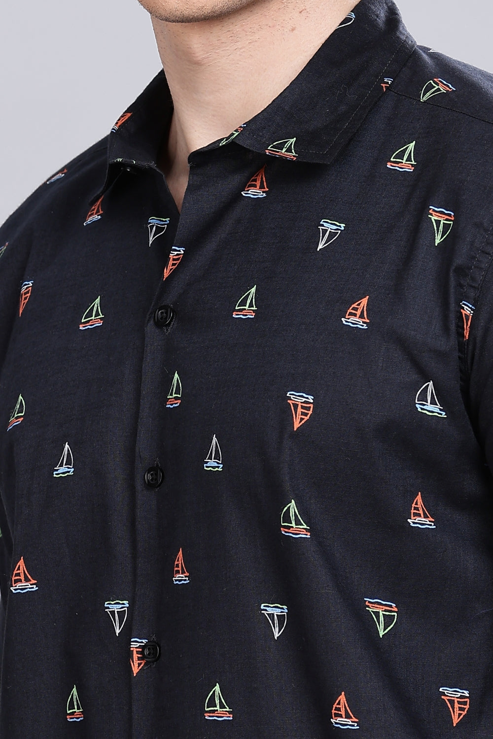 Navy Boat Club Printed Shirt Secondary image
