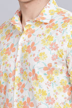Pastel Floral Linen Printed Shirt