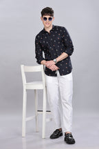 Navy Boat Club Printed Shirt
