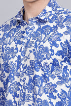 Blue Floral Printed Shirt