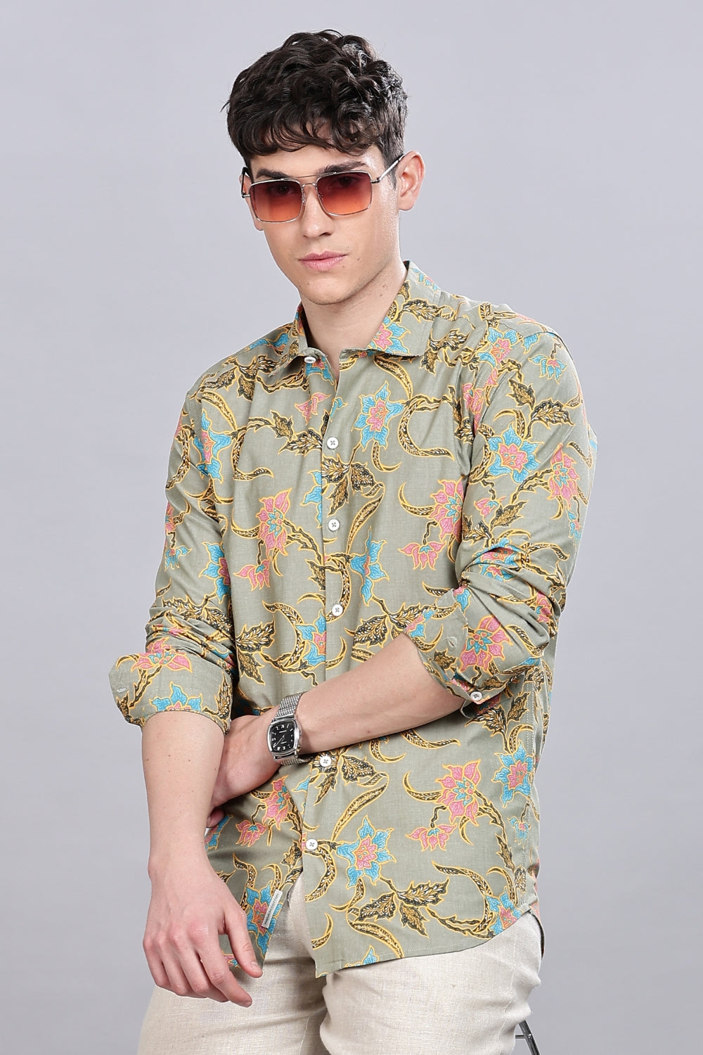 Ouro Floral Printed Shirt