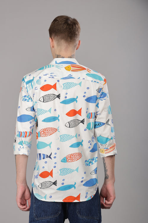 Aqua Printed Shirt
