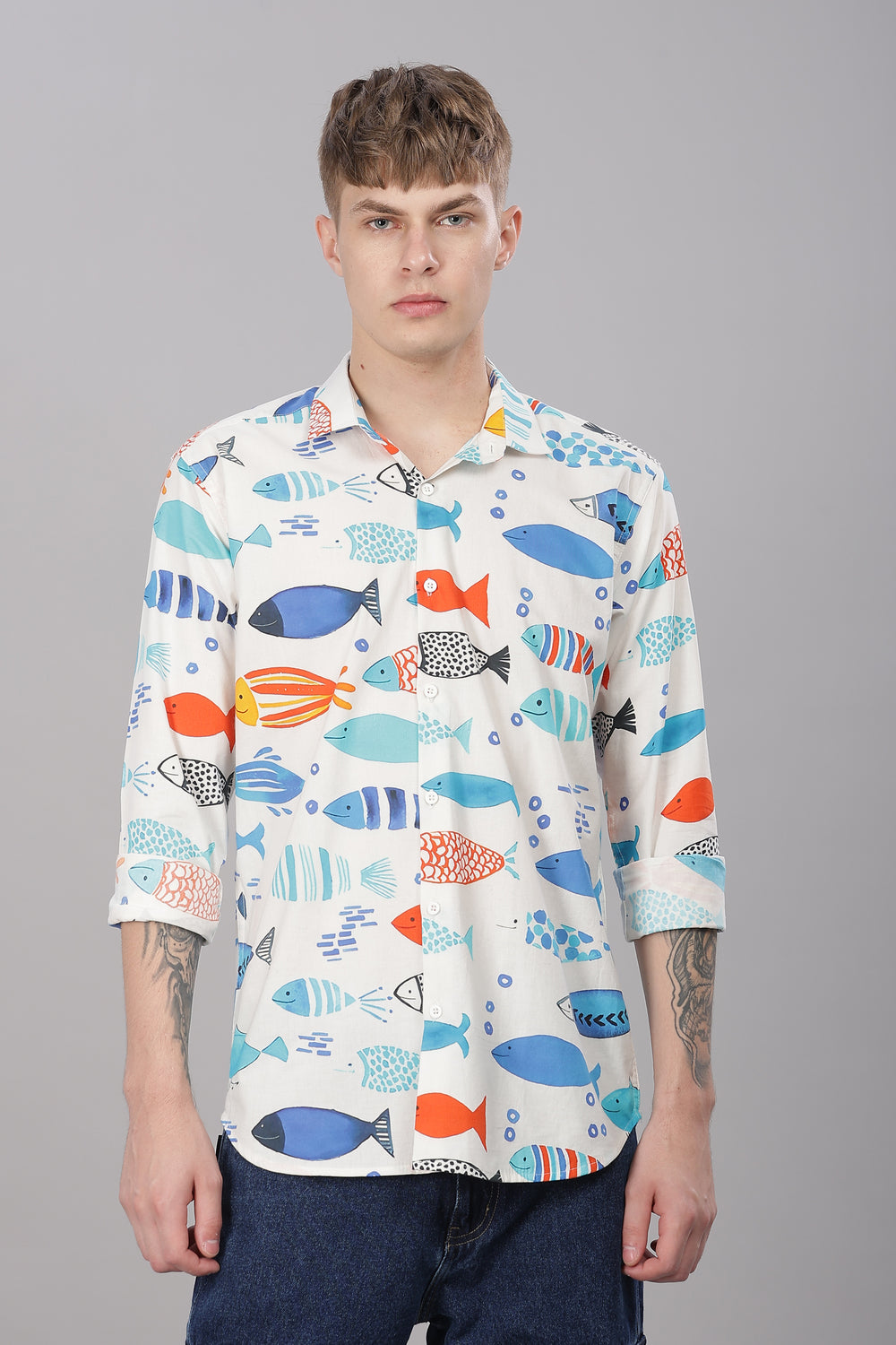 Aqua Printed Shirt