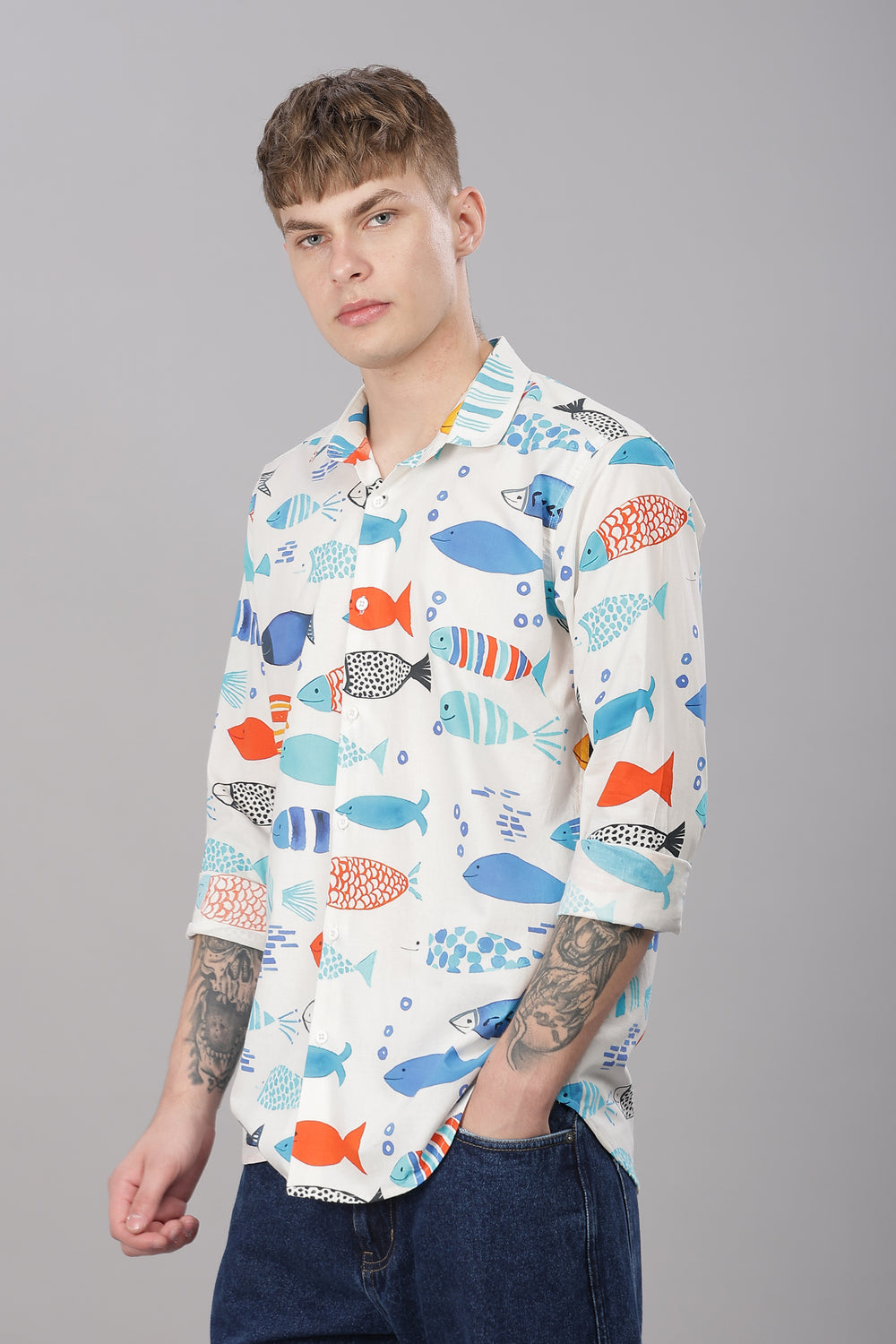 Aqua Printed Shirt