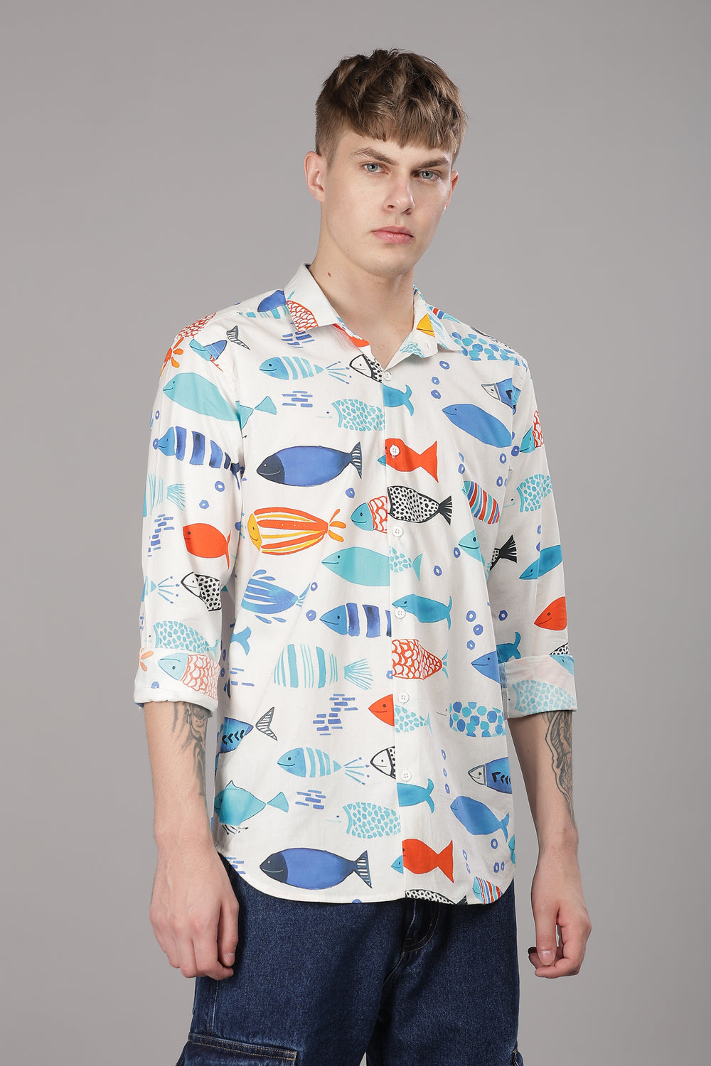 Aqua Printed Shirt