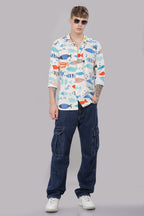 Aqua Printed Shirt