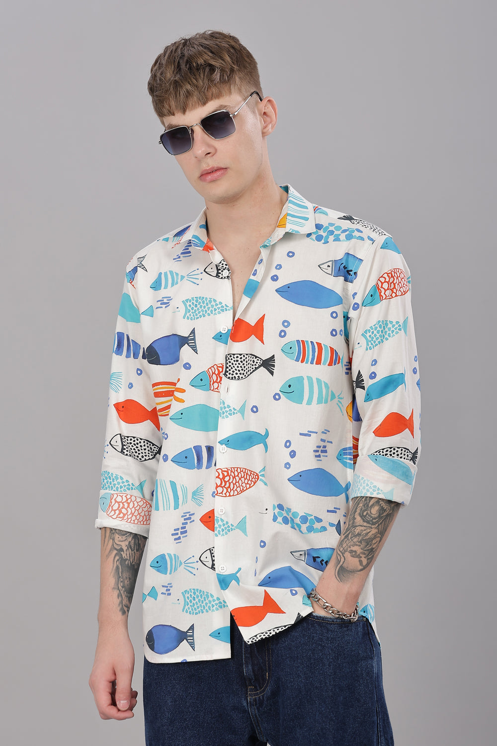 Aqua Printed Shirt