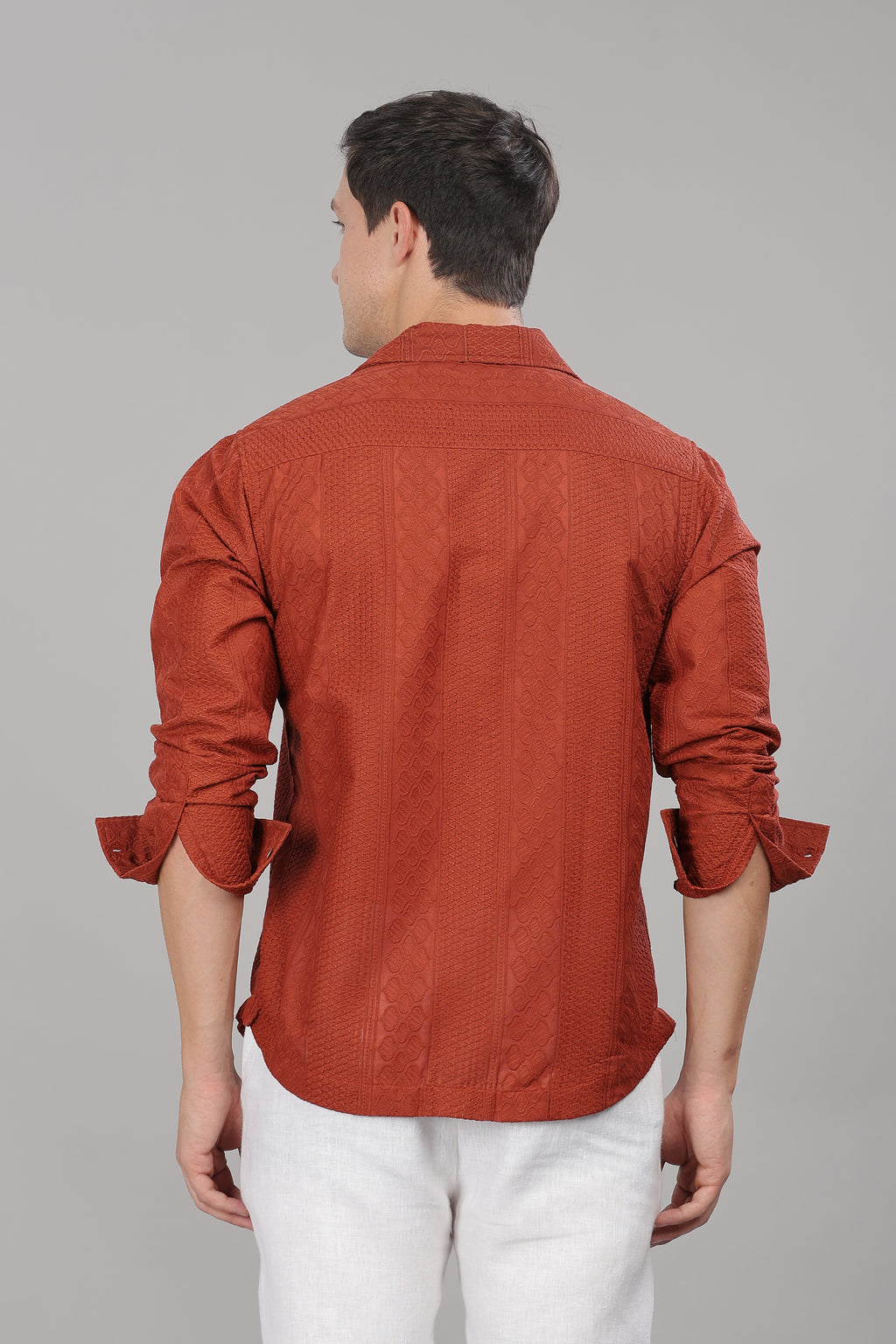 Rust Monnaaco Cuban Collar Shirt