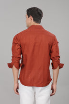 Rust Monnaaco Cuban Collar Shirt