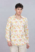 Pastel Floral Linen Printed Shirt