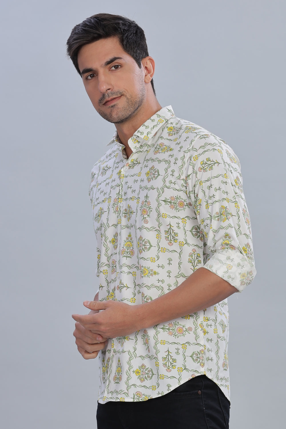 Block Floral Printed Shirt