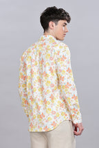Pastel Floral Linen Printed Shirt