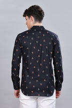Navy Boat Club Printed Shirt