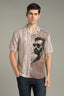 The Vintage Manuscript Split Striped Graphic Shirt
