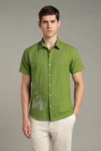 The Verdant Street Lamp Embroidered Shirt