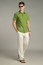The Verdant Street Lamp Embroidered Shirt