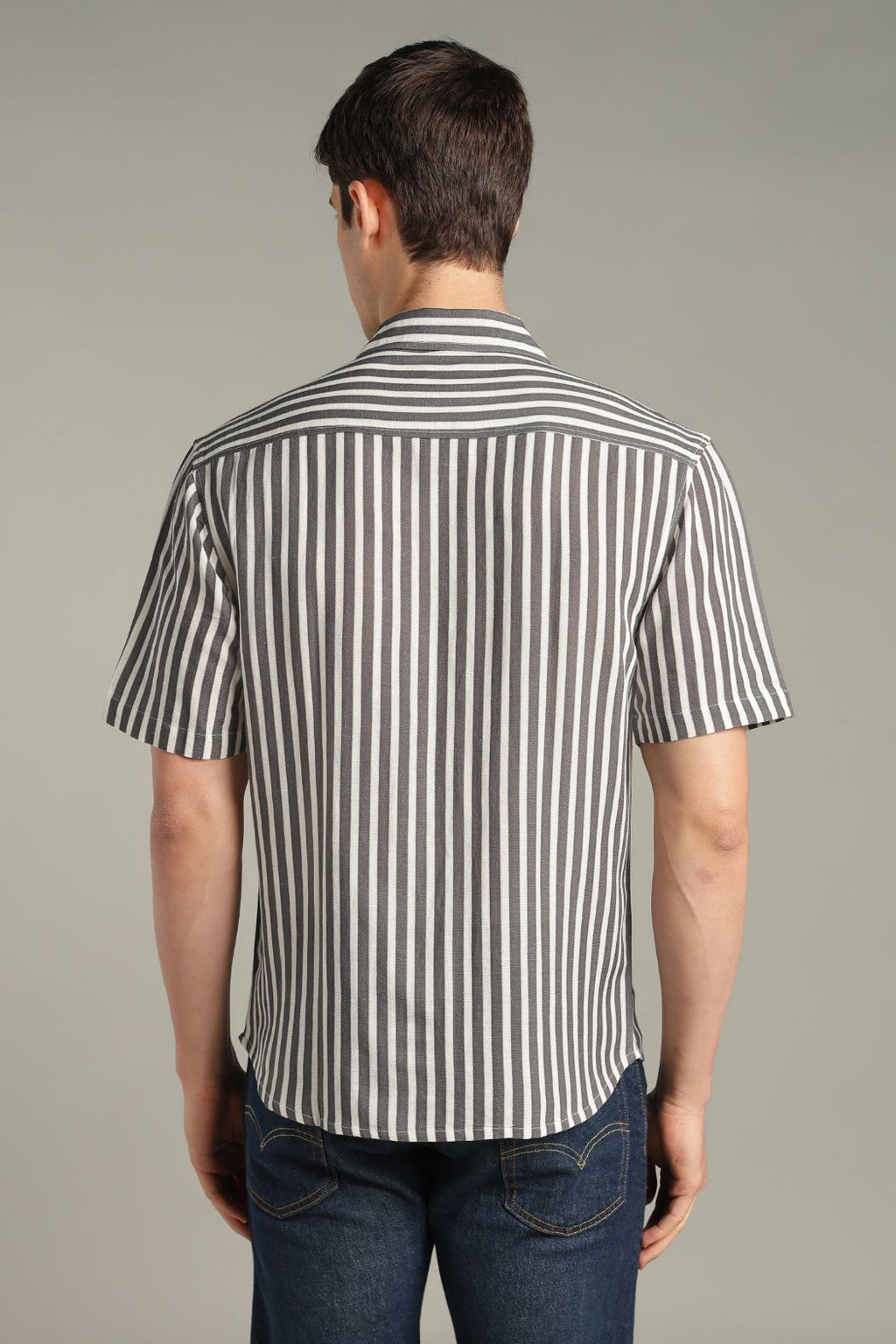 The Visionary Split Striped Graphic Shirt