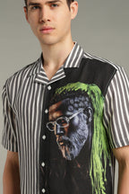 The Visionary Split Striped Graphic Shirt