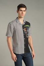 The Visionary Split Striped Graphic Shirt