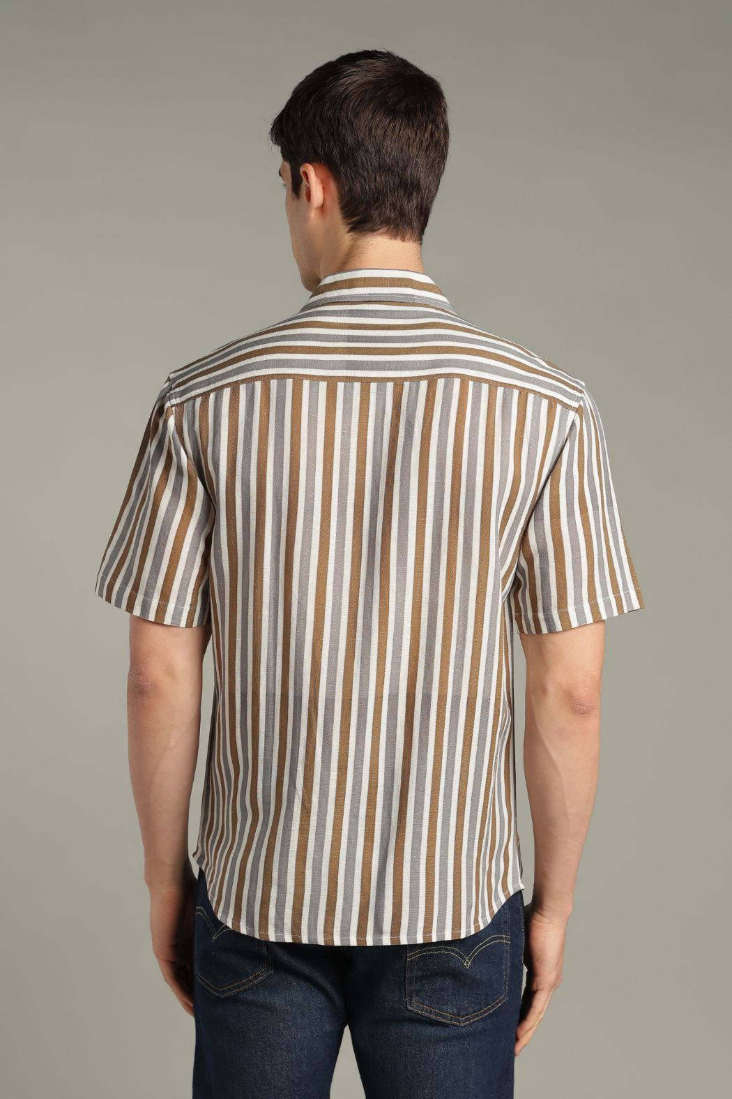 The Midnight Cafe Split Striped Shirt