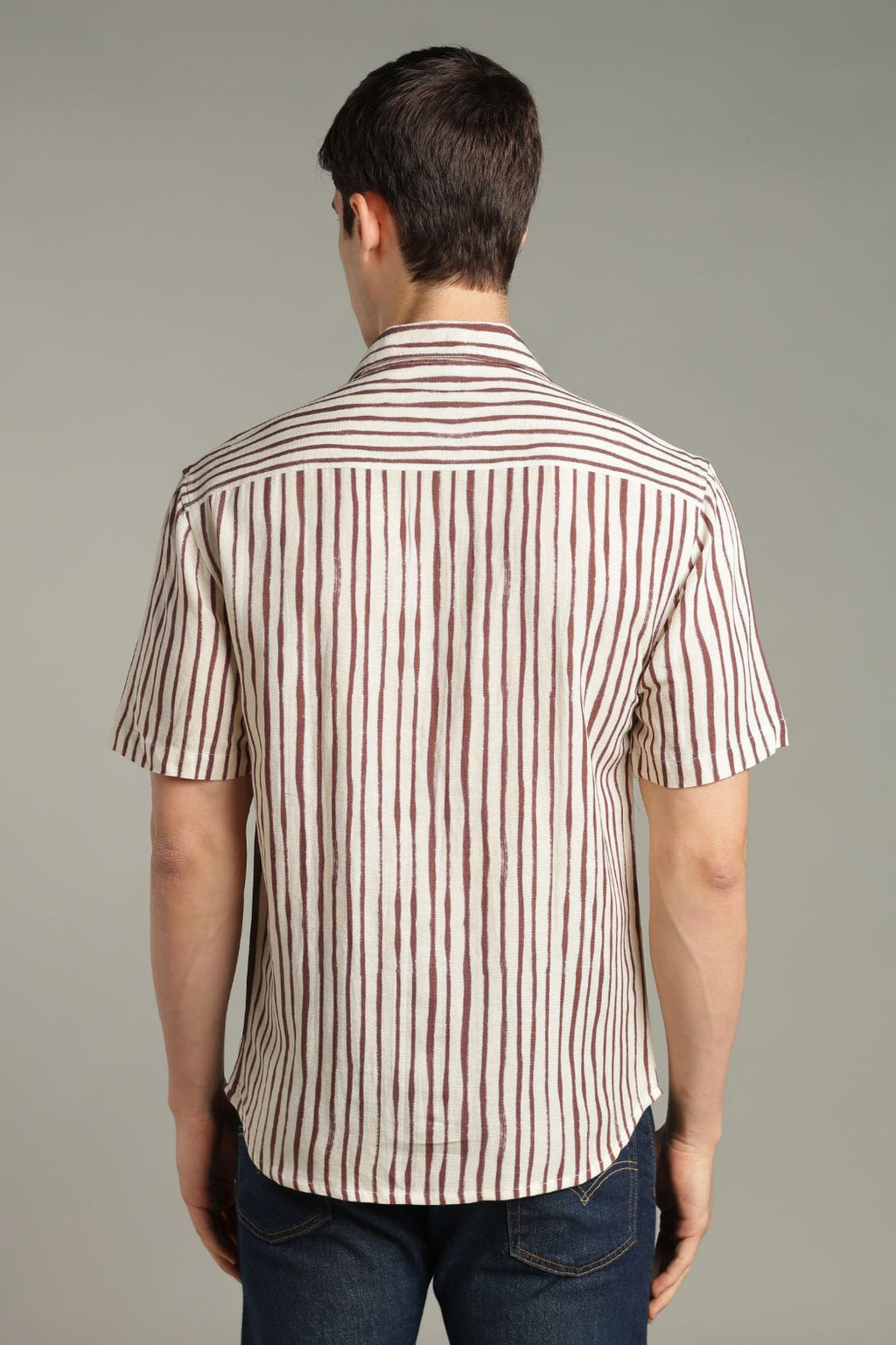 The Vintage Manuscript Split Striped Graphic Shirt