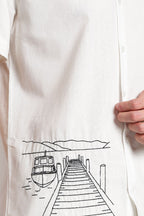 The Lakeside Pier Embroidered Short Sleeve Shirt