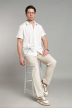 The Lakeside Pier Embroidered Short Sleeve Shirt