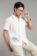 The Lakeside Pier Embroidered Short Sleeve Shirt