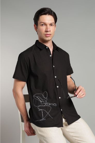 The Acoustic Session Embroidered Short Sleeve Shirt