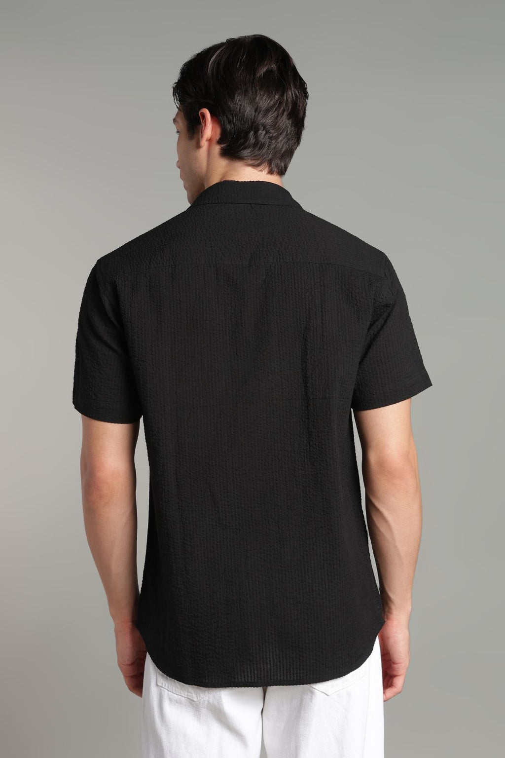 The Crimson Shades Split Graphic Camp Shirt