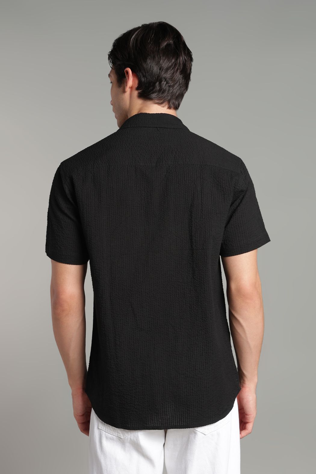 The Crimson Shades Split Graphic Camp Shirt