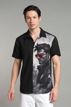 The Crimson Shades Split Graphic Camp Shirt