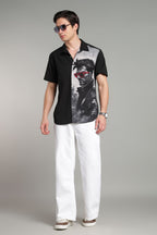 The Crimson Shades Split Graphic Camp Shirt