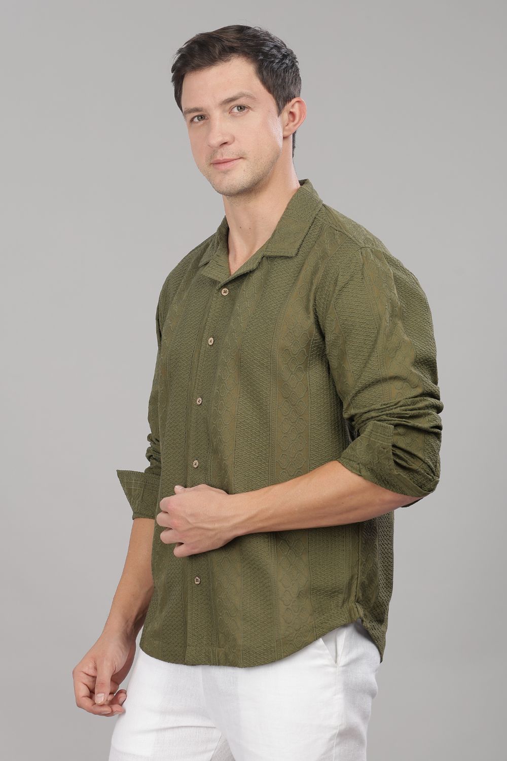 Olive Monnaaco Cuban Collar Shirt Main image